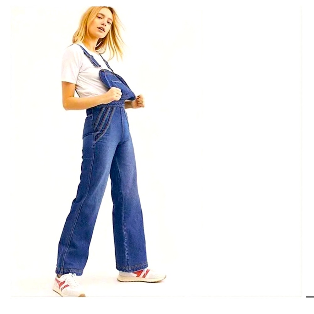 Free People Chasing Rainbows Overalls